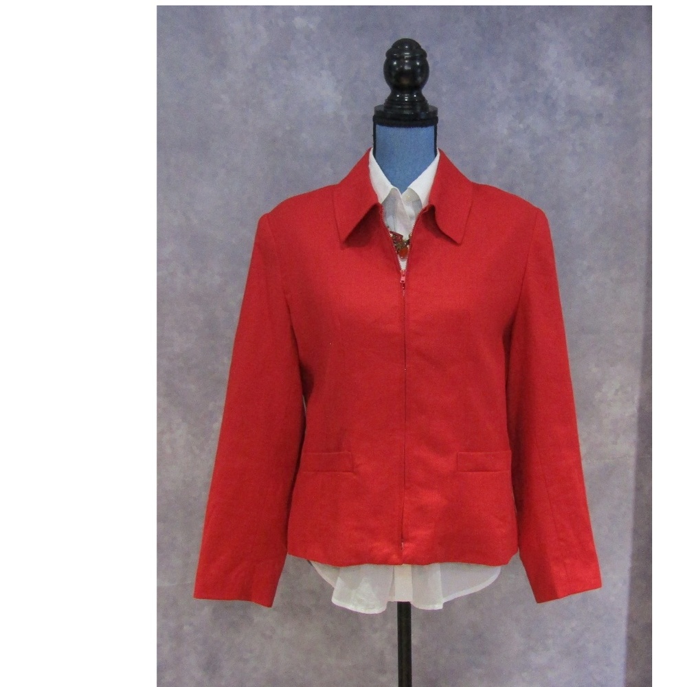Vintage Samantha Taylor Russia Red Linen Blazer